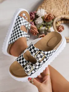 2026 Women’s Summer New Arrivals: Leopard Print, Black Khaki, Brown, Black and White. Adjustable buckle, versatile, slip-resistant, thick-soled sandals. Soft sole, comfortable, perfect for vacation. Internet celebrity favorite. Beach sandals.