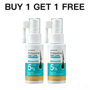 [BUY 1 GET 1]KORMESIC 5% Minoxidil Hair Growth Scalp Massage spray bottle,Professional Hair Care,Anti Hair Loss Treatment with Haircare Repair Men Women,Fast Regrowth Strengthen Hair Root,travel size spray,Travel Essential,natural extract,prevents repair