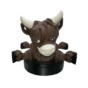 Miniature Highland Cow | Grass Puppy Figurine | 3D Print Gift