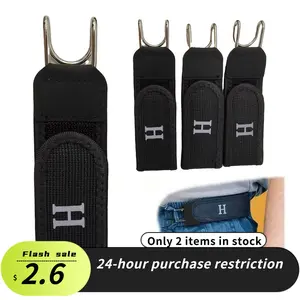 1PC/2PC Metal Hook Elastic Belt Buckle Invisible Design Soft Adjustable Side Tactical Belt Unisex Invisible Waist Cincher - No-Sew Waist Tightener Buckle & Belt Hack