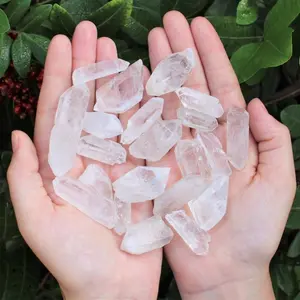 Clear Quartz Crystal Points 1/2 lb Bulk Lot Natural Mineral Wand Specimen (8 oz), natural transparent quartz crystal, can heal the human body and stress