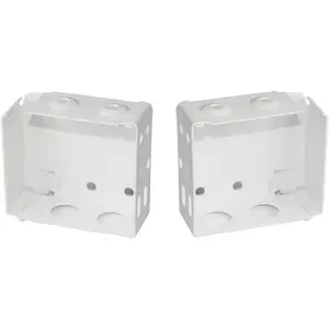 Cutelec 2pcs Box Mounting Bracket for High Profile Blinds 2inch White Color Window Blinds Headrail Holder Bracket