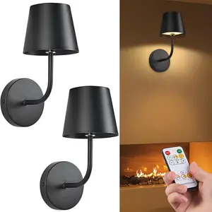 Rechargeable Wall Lamp Set of 2, Adjustable Ambient Dimmable LED Lights with Remote Control, Modern Home Lighting for Bedroom & Living Room Decor