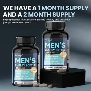 Mighty man energy Bottle, 20-in-1 Nitric Oxide Men Booster - Maca, Oyster Extract, L-Arginine, Ashwagandha & Horny Goat Weed for Blood Flow, Energy & Stamina Support | 100% Natural Supplement For Men Healthcare Fitness Edible Dietary