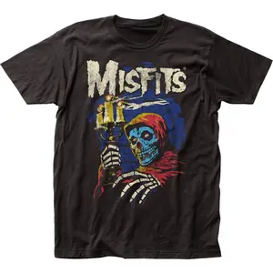 The Misfits Candelabra Mens T Shirt Music Classic Concert Band Tee New Black Crewneck 100% Preshrunk Cotton Soft Breathable Fabric