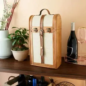 2-Bottle Vintage Trunk Wine Box