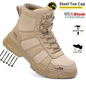 Work Boots Indestructible resistant Safety Shoes Men Steel Toe Shoes Puncture-Proof Sneakers Male Footwear Shoes Male Non Slip Work Shoes industrial construction