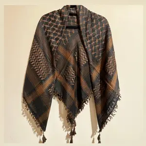 Brown and black keffiyeh – Handmade in Bethlehem