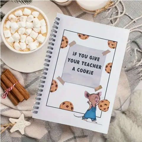 Cartoon Mouse Pattern Planner Notebook, 1 Count Creative Teacher Appreciation Notebook Journal, Personal Organizer for Back to School & End of Year, Funny Notebooks, High School Supplies