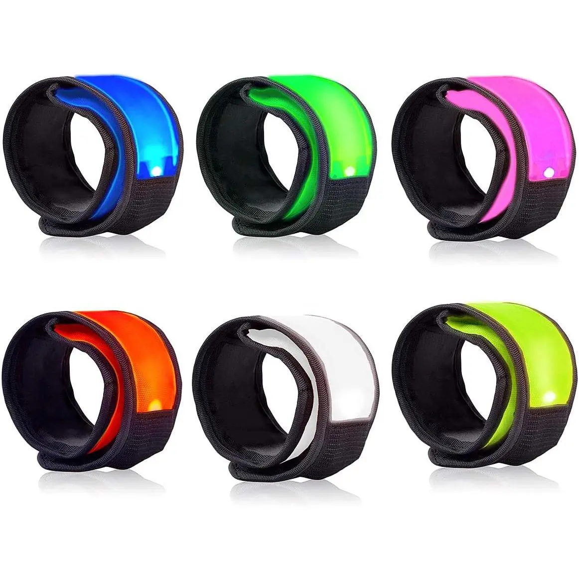 Safety Bracelets, LED Slap Armband Kids Walking at Night Safe LED Light Wrist Light Reflective Belt, Magic Band Running Lights for Runners,led light wrist bands