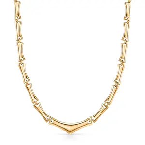 Organic Link Necklace 21 Inches in Goldtone Organic Link Necklace 21 Inches in Goldtone