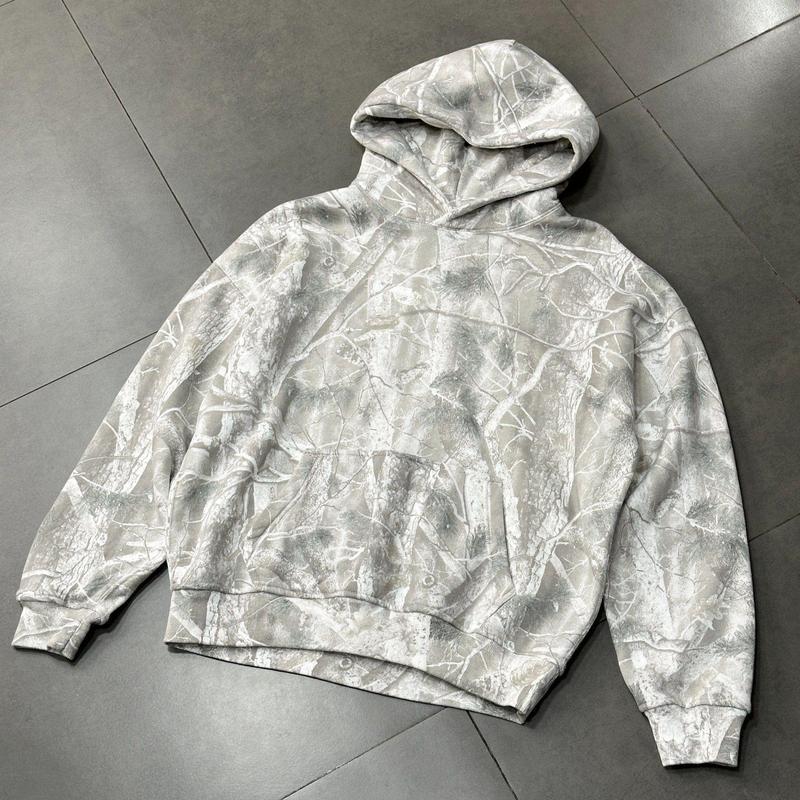Comfrt | The Camo Hoodie for Men Women Oversized Fleece Maple Leaf Hooded Sweatshirt with pocket Camo Geometric Print Hoodie