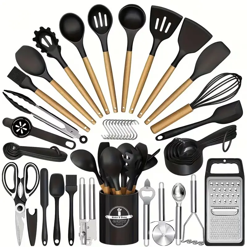44pcs Kitchen Cooking Utensils Set, Silicone Spatula, Cooking Accessories, Home And Kitchen, Cost-Effective, High Temperature Resistant, Non-Stick, Dishwasher Safe, Suitable For Kitchen Enthusiasts And Beginners Gifts For Thanksgiving And Christma
