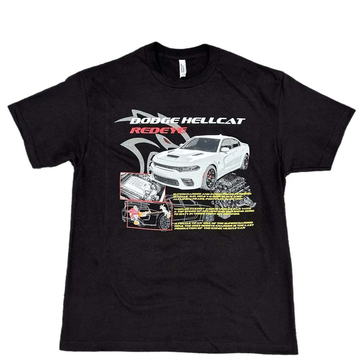 Hellcat Redeye t-shirt 100% cotton heavyweight tee  Men’s unisex Menswear Graphic