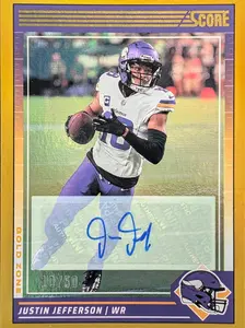 2024 Score Signatures Gold Zone #183 Justin Jefferson Autograph /50