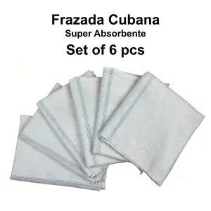 Cuban Style Mop Cloth Set of 6 100% Cotton Ultra Absorbent Cleaning Cloths