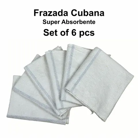 6-Piece Square Cuban Style 100% Cotton Plain Reusable Mop Pads Cleaning Cloths Set, Multifunctional Households Home Care Supplies, Gentle on Surfaces, Durable, Ultra-Absorbent Soft Wipes for Daily Chores Spills