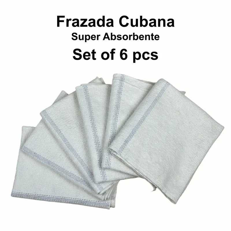 6-Piece Square Cuban Style 100% Cotton Plain Reusable Mop Pads Cleaning Cloths Set, Multifunctional Households Home Care Supplies, Gentle on Surfaces, Durable, Ultra-Absorbent Soft Wipes for Daily Chores Spills