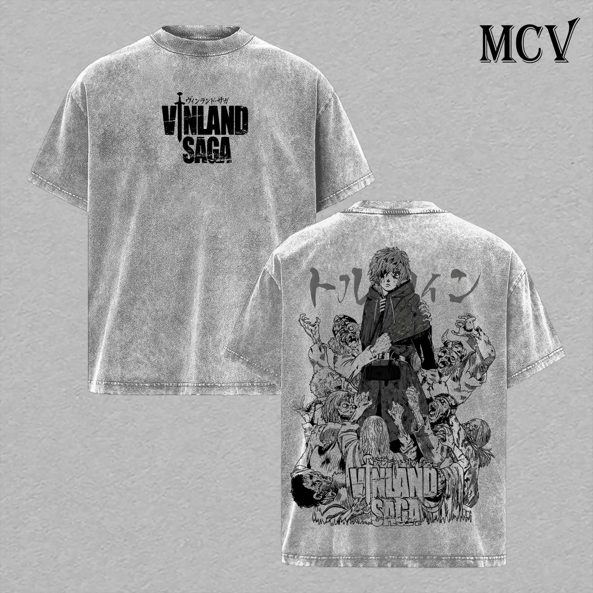 Thorfinn Vinland Saga Vintage Washed Oversized T-Shirt Viking Warrior Graphic Heavy Cotton Anime Tee For Men Women Y2K Streetwear Japanese Manga Merch Retro Acid Wash Tops Casual Harajuku Clothing Trendy TikTok Fashion Gift For Otaku Cosplay Fans!