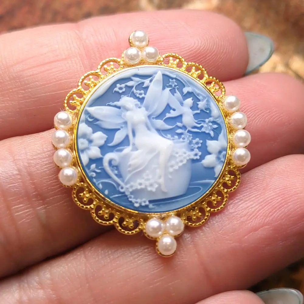 Fairy Cup Blue Pearls Golden