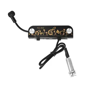 Portable Acoustic Guitar Pickup Magnetic Transducer with Connection Cable Guitar Parts & Accessories