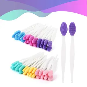 48-Pack Silicone Lip Scrub Brushes – Double-Sided Exfoliator for Dark Lips, Lip Lightening, and Fuller Lips – 6 Vibrant Colors for Men & Women