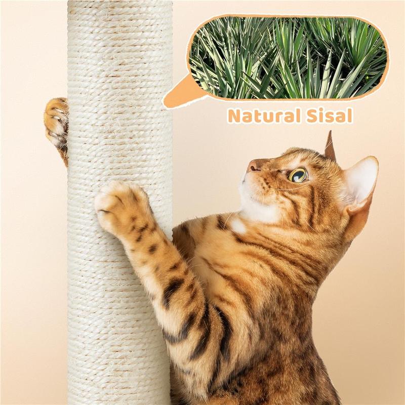 Costoffs Cat Tree, Multi Level Climbing Tower for Indoor Cats, Pet Activity Center Scratching Post Indoor Furniture Bed with Basket for Kittens