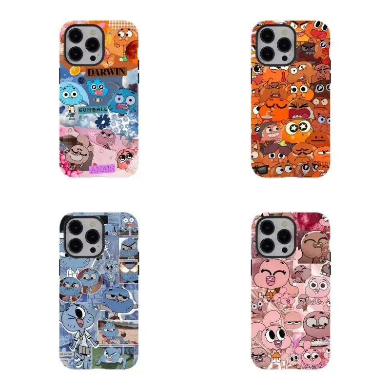The Amazing World Of Gumball Collage Colorful Family Collage Cartoon Network Animation Comedy Series Fan Merch Quirky Childhood Nostalgia Thoughtful Fan Gift Protective Cover For Apple iPhone 17 Pro Max 16 15 14 13 12 11 Plus.