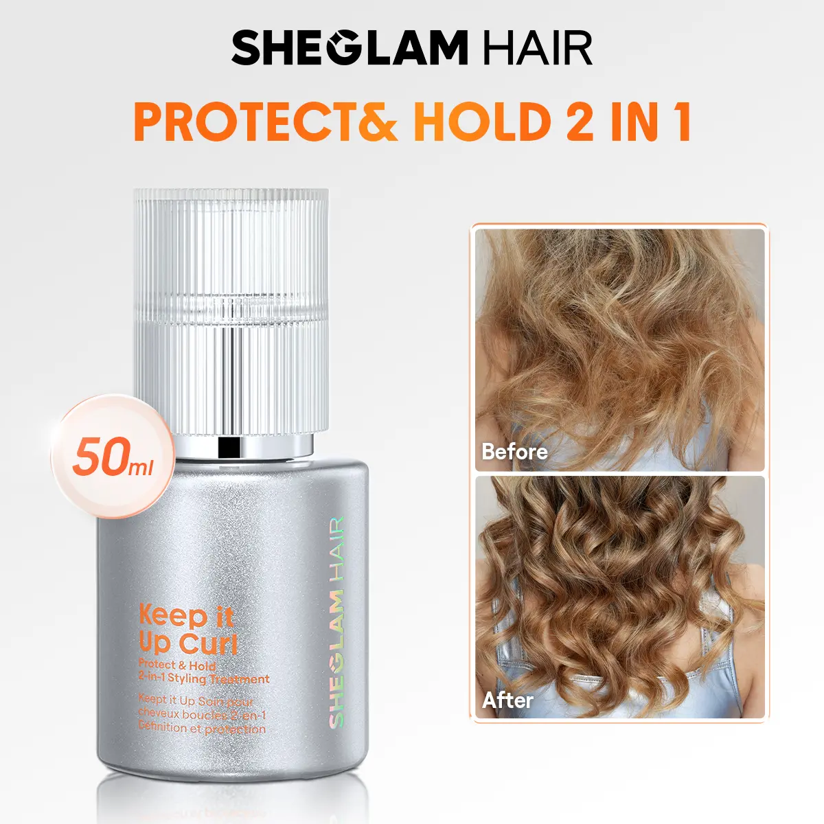 SHEGLAM HAIR Keep It Up Curl Protect & Hold 2-In-1 Styling Treatment | Styling Cream | Lightweight Textures | Quick Absorption | Eliminates Frizz | Rose Doux | Hair Styling #leave in conditioner #based hair #products #girly essentials