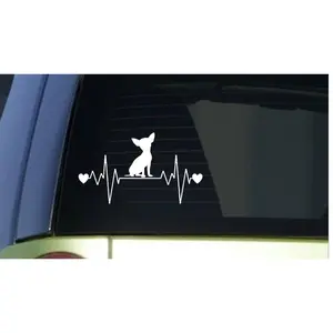 Chihuahua heartbeat lifeline *I194* 8" wide Sticker decal dog