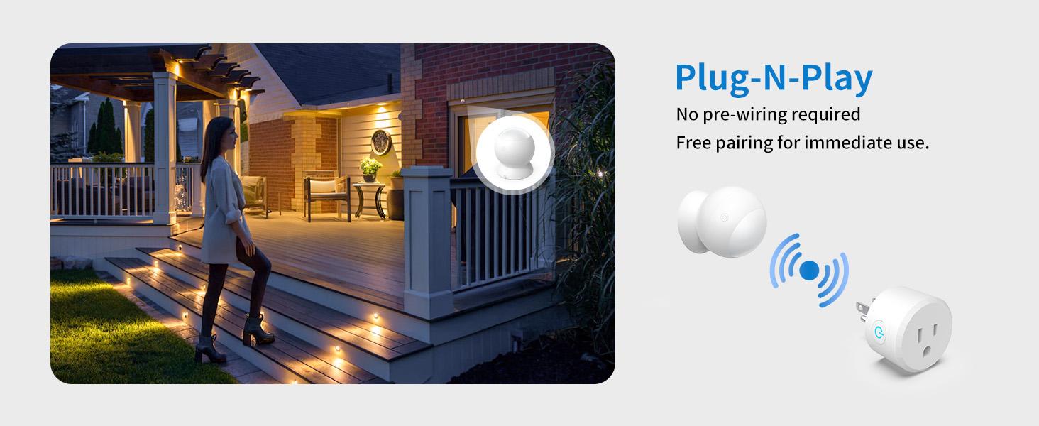 Wireless Motion Sensor Outlet with Timer, Plug-N-Play PIR Motion Activated Switch, Indoor Motion Detector for Lights & Exhaust Fan (110V-120V) of Bathroom, Garage, Laundry Room