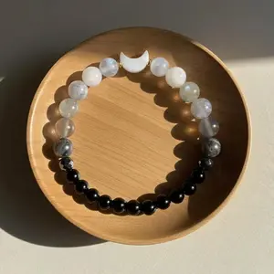 Veliora Gift B Moon Phase Crystal Bracelet - Lunar Energy Bracelet Healing Crystal Jewelry - Cleanse Bracelet, Inner Peace Bracelet Gift for her life alert necklace