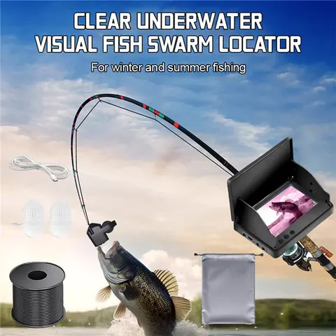 4.3-in HD Underwater Fishing Camera, Portable Night Vision Fish Finder with 220° Wide-Angle Lens & Waterproof Design, Fishing Accessories, Outdoor Gifts for Special Occasions, Fish Tank/Aquarium Compatible Monitor