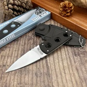 New Outdoor Folding Knife with Sheath, 440C Blade Abs Handle, Pocket Camping Knife, Edc Multifunctional Survival Necklace Knife, Portable Multipurpose Knives