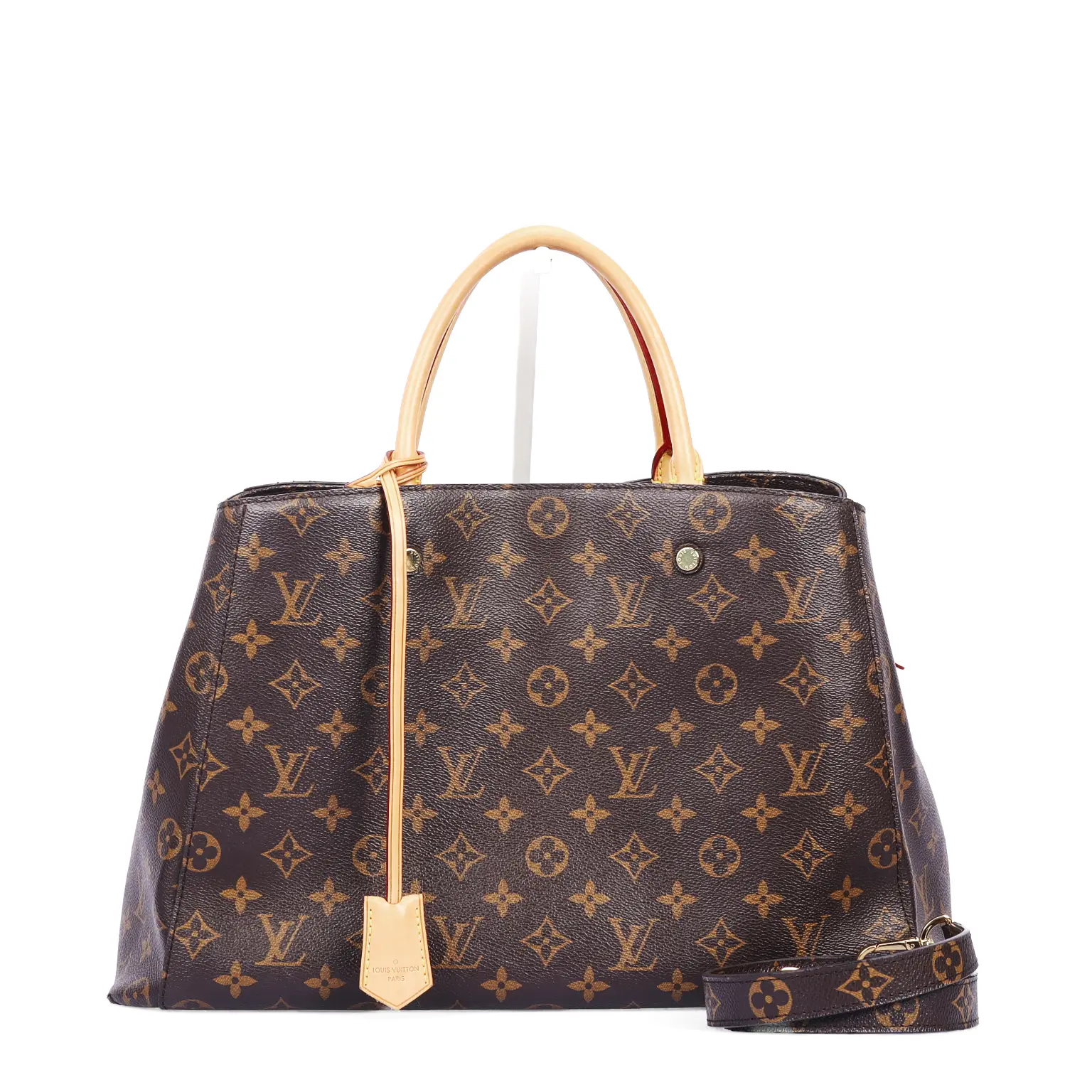 Pre-owned Louis Vuitton Coated Canvas Shoulder Bags Montaigne GM Brown Monogram 21775644