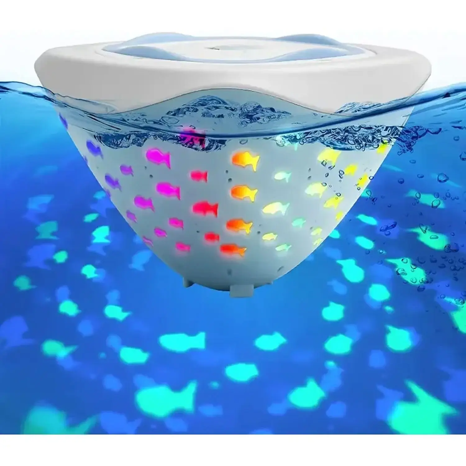 Bathtub Floating Light with Colorful Fish Pattern, Pool Lamp, 4 Colors 2 Modes, Bath Toy, Aquarium Decor, Birthday Party Lighting, Projection Light, Water, Bubble Fish Lamp