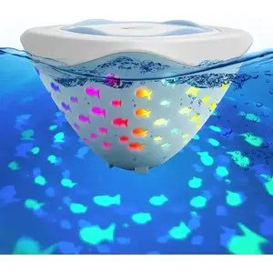 Bathtub Floating Light with Colorful Fish Pattern, Pool Lamp, 4 Colors 2 Modes, Bath Toy, Aquarium Decor, Birthday Party Lighting, Projection Light, Water, Bubble Fish Lamp