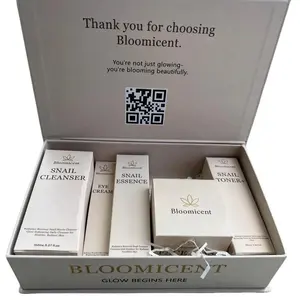 Bloomicent 5-in-1 Snail Mucin Skincare Kit - Complete 5-Step Routine with Snail Cleanser, Toner, Essence, Moisturizer & Eye Cream for Radiant Skin