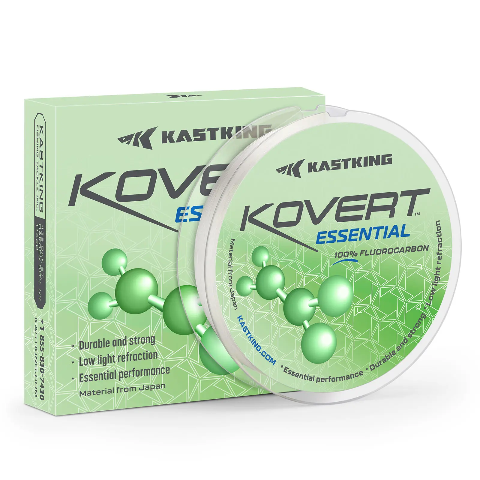 KastKing Kovert 100% Fluorocarbon Fishing Line - Clear Fishing Leader, High Sensitivity, Strong Knot Strength, Shock & Abrasion Resistant, Extreme Clarity, Ultra-Low Visibility, Fast Sinking