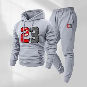 Retro Basketball Patterned Hoodie Set