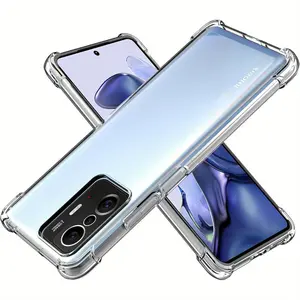 Case for Xiaomi 11T / Xiaomi 11T Pro, Clear Phone Case with Reinforced Corners Camera Protection Bumper Slim Fit Shockproof Flexible TPU Case, Transparent