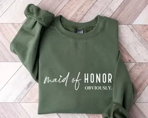 Maid of Honor Sweatshirt, Maid of Honor Obviously, Bridesmaid Gift, Bridesmaid Tee, Bridesmaid, Bridal Gifts, Wedding Gift, Wedding Sweater Womenswear Crewneck Hoodie Tee Tops Underwear Women Lady