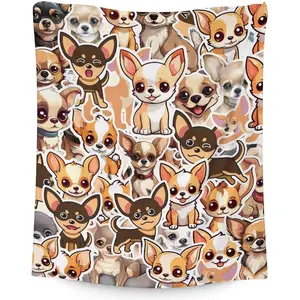 Chihuahua Blanket Gifts - 60x80 Inches Cute Throw Blanket for Kids & Adults - Brown Soft Fuzzy Blankets for Bed, Couch, Living Room
