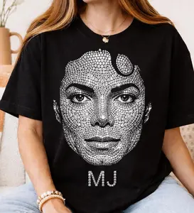 [Sale Up To 50%] Retro Michael Jackson King of Pop Tee, Halftone Design Shirt, Classic Pop Icon Shirt, , MJ Music T-Shirt for Fans, Gift for Him, Gift for Her