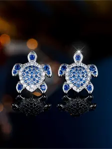 Pair of adorable and delicate turtle earrings, perfect for Women's fashionable wear at parties or banquets