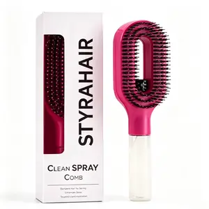 Summerwins 3-in-1 Mist Spray Hair Brush - Anti-Frizz Ionic Detangling Comb with Refillable 55ml Water Tank, Dual Bristle Design with Massage Tips for Dry, Curly & Thick Hair, Effortlessly untangle knotted hair
