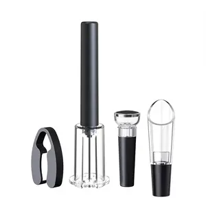 Air Pump Wine Bottle Opener Set Stainless Steel Pin Pneumatic Wine Corkscrew with Bottle Stopper Kitchen Tools Bar Accessories KKYFMM
