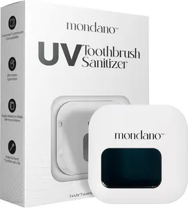 Mondano UV-C Toothbrush Sanitizer and Holder, Toothbrush Case - Manual/Electric Toothbrush Cover for Any Toothbrush Head - Rechargeable Toothbrush Travel Case, Tooth Brush Cover Cap for Home - White