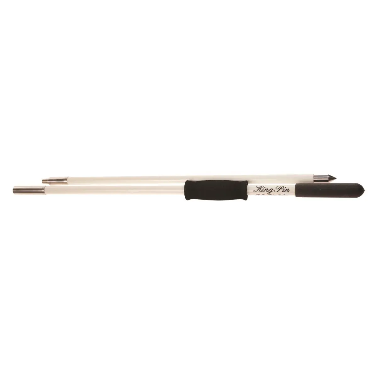 MarineTech KPP120W Kin Pin Anchor Pole - 12 ft 2-Piece Fiberglass Set, White Docking & Anchoring Equipment, Pool-Cue Style, Molded Foam Grips, Stainless Steel Tips, Two Piece Set, Fiber Glass