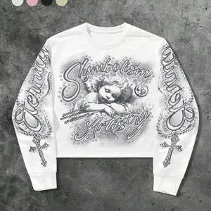 Men's Casual Loose Round Neck Long Sleeve Printed Hoodie, Comfortable Knit Fabric, Daily Wear, Perfect for Everyday Use